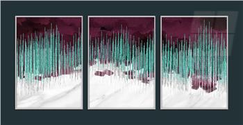 Alüminyum Çerçeveli Sanat Temalı 3lü Set MDF Tablo 0043