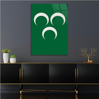 ÜÇ HİLAL GÖRSELLİ CAM TABLO