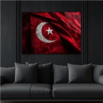 Yatay VatanTemalı Cam Tablo 128