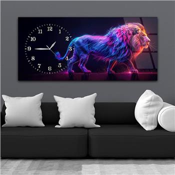 Yatay Saatli Yandan Sanat Temalı Cam Tablo 359