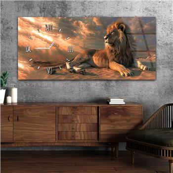 Yatay Saatli Yandan Sanat Temalı Cam Tablo 323