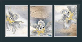 Alüminyum Çerçeveli Sanat Temalı 3lü Set MDF Tablo 0062