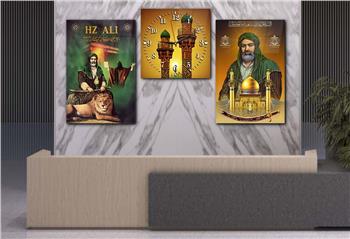 Ensemble de Tableaux et d’horloge 2 pièce sur le thème religieux