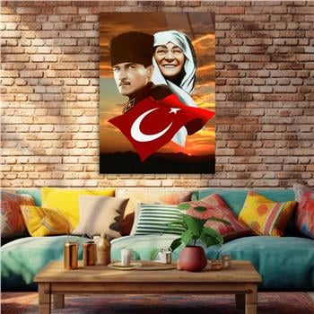 Dikey VatanTemalı Cam Tablo 281