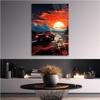 Dikey Sanat Temalı Cam Tablo 568