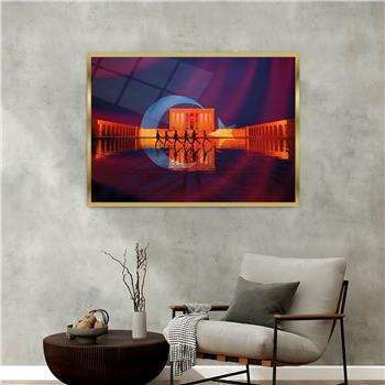 Aluminum-Framed National-Themed Tempered Glass Wall Art 068