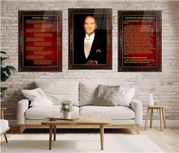  3lü Set VatanTemalı Cam Tablo 39