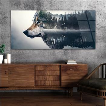 Horizontaal, in Het Midden Voorzien Van Een Klok, Kunst En Natuur Thema Gehard Glasschilderij 103