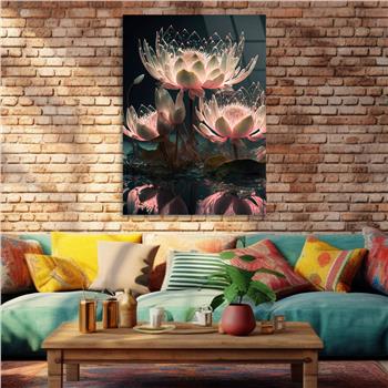 Dikey Sanat Temalı Cam Tablo 448