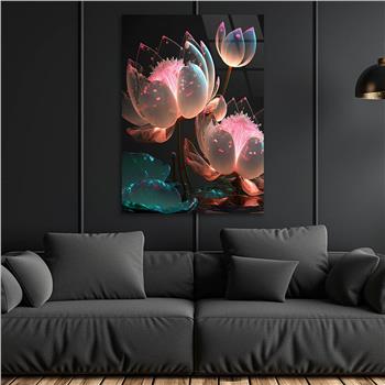 Dikey Sanat Temalı Cam Tablo 447