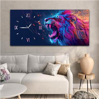 Yatay Saatli Yandan Sanat Temalı Cam Tablo 346