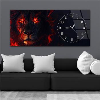 Yatay Saatli Yandan Sanat Temalı Cam Tablo 307