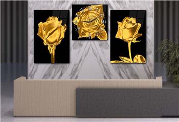 SANAT TEMALI CAM TABLO SAAT SETİ 