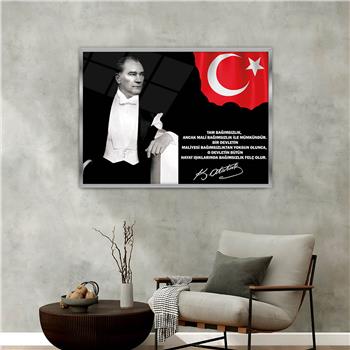Aluminum-Framed National-Themed Tempered Glass Wall Art 048