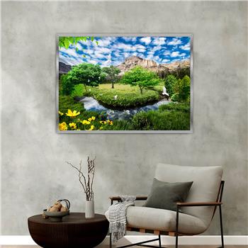 bedrucktes Glas mit Aluminiumrahmen und Natur Themen 