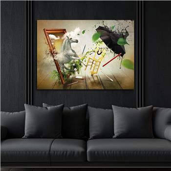 Kunst Thema auf bedrucktem Glas