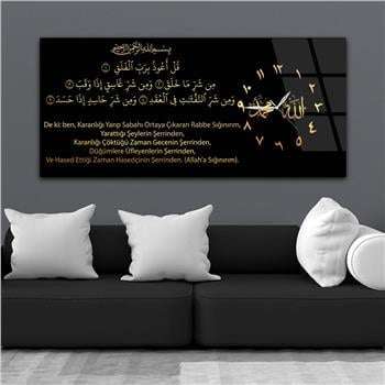 Horizontaal, Aan De Zijkant Voorzien Van Een Klok, Religieus Thema Gehard Glasschilderij 014