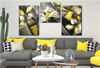 Kunst Thematisches 2-teiliges bedrucktes Glas und Uhrenset