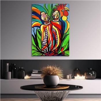 Dikey Sanat Temalı Cam Tablo 389