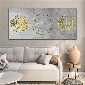 Tableau en verre à thème religieux avec horloge centrale horizontale  068