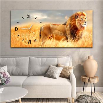 Yatay Saatli Yandan Sanat Temalı Cam Tablo 326