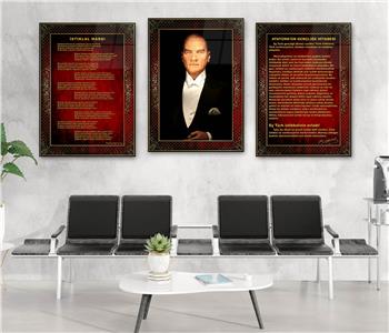  3lü Set VatanTemalı Cam Tablo 39