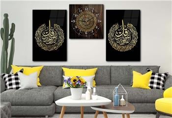 Kunst Thematisches 2-teiliges bedrucktes Glas und Uhrenset