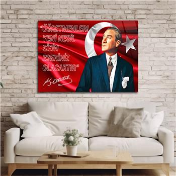 Yatay Vatan Temalı Cam Tablo 164