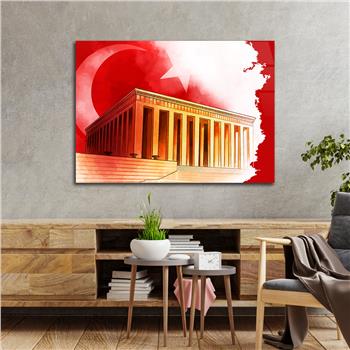 Yatay VatanTemalı Cam Tablo 129