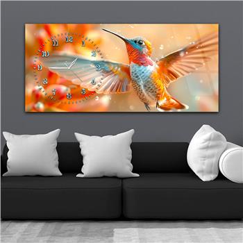 Yatay Saatli Yandan Sanat Temalı Cam Tablo 367