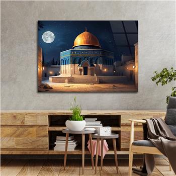 Yatay Dini Temalı Cam Tablo 165