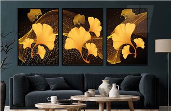 Alüminyum Çerçeveli Sanat Temalı 3lü Set CAM Tablo 0059