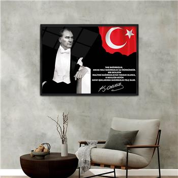 Aluminum-Framed National-Themed Tempered Glass Wall Art 048