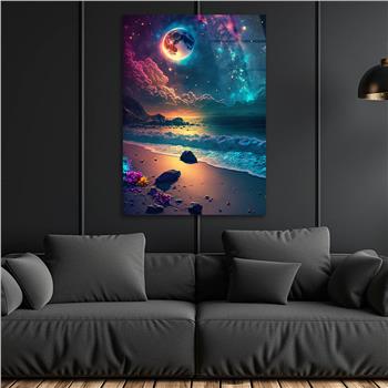 Dikey Sanat Temalı Cam Tablo 569