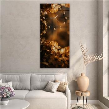 Dikey Üstten Saatli Sanat Temalı Cam Tablo 022