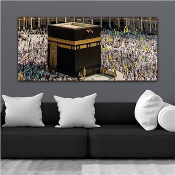 لوحة زجاجية أفقية ذات طابع ديني مع ساعة جانبية 030