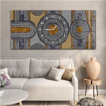 Yatay Saatli Ortadan Sanat Temalı Cam Tablo118