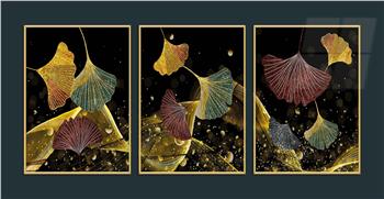 Alüminyum Çerçeveli Sanat Temalı 3lü Set MDF Tablo 0049