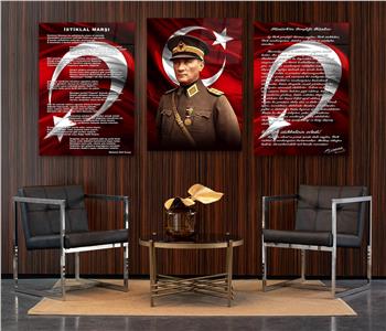  3lü Set VatanTemalı Cam Tablo 27