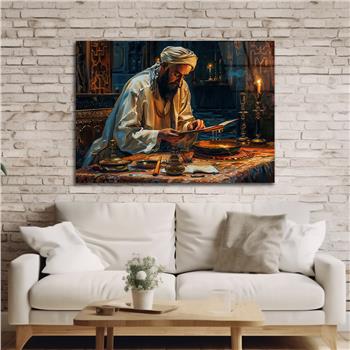 Yatay Dini Temalı Cam Tablo 213