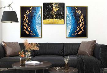 Kunst Thematisches 2-teiliges bedrucktes Glas und Uhrenset