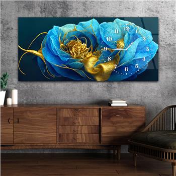 Yatay Saatli Yandan Sanat Temalı Cam Tablo 275