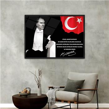 Aluminum-Framed National-Themed Tempered Glass Wall Art 050