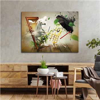 Kunst Thema auf bedrucktem Glas