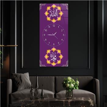 Vertikales Religionenthema bedrucktes Glas mit Uhr in der Mitte 010