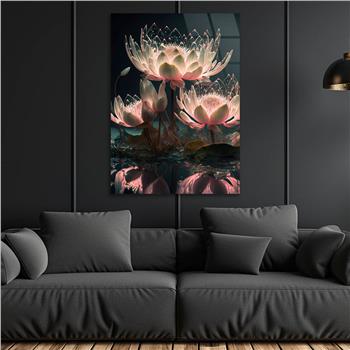 Dikey Sanat Temalı Cam Tablo 448