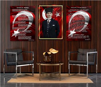  3lü Set VatanTemalı Cam Tablo 29