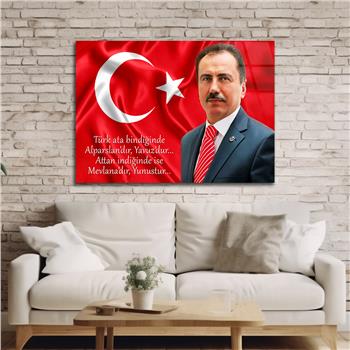 Yatay Vatan Temalı Cam Tablo 175