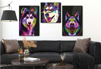 KURT GÖRSELLİ CAM TABLO SAAT SETİ 