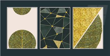 Alüminyum Çerçeveli Sanat Temalı 3lü Set MDF Tablo 0055